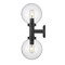 Z-Lite Laurent Outdoor Wall, 2-Light, 8 In.W x 9 In.L x 21 In.H, Black/Clear Seedy 599M2-BK - alternate 3
